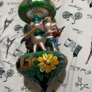 Blown Glass 3 Little Pigs Carousel Ornament